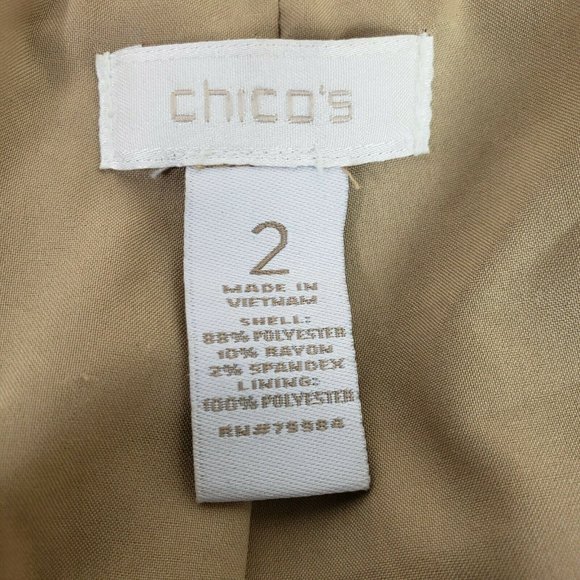 Chico's Brown Jacket Full Zip Pockets Large - Picture 11 of 12